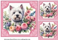 3 Westie say it with flowers card frons/toppers 2