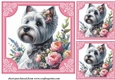 3 Westie say it with flowers card fronts/toppers 4