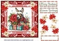 Poinsettia Christmas donkey card front 3