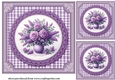 3 Lilac rose card front/toppers 6