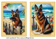 2 Beach German Shepherd card fronts 2