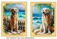 2 Beach Golden Retriever card fronts 3