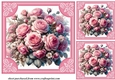 3 Framed Pink roses card fronts/toppers 2