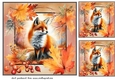 3 Autumn framed fox card front/toppers 2