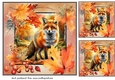3 Autumn framed fox card front/toppers 3
