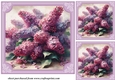 3 Framed Lilacs card fronts/toppers 3