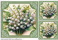 3 Framed lily of the valley card fronts/toppers 2