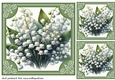 3 Framed lily of the valley card fronts/toppers 3