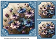 3 framed Love in the mist card fronts/toppers 2