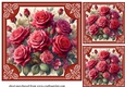 3 Framed red rose card fronts/toppers 2
