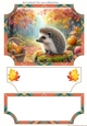 Autumn hedgehog easel topper and layered stopper(no base included) 2