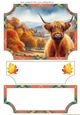 Autumn Highland cow easel topper and layered stopper(no base included) 1