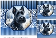 3 Blue framed Christmas Scottish terrier card fronts/toppers 4