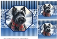 3 Blue framed Christmas Scottish terrier card fronts/toppers 5