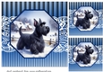3 Blue framed Christmas Scottish terrier card fronts/toppers 6