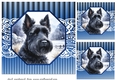 3 Blue framed Christmas Scottish terrier card fronts/toppers 7