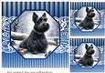 3 Blue framed Christmas Scottish terrier card fronts/toppers 8