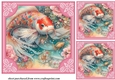 3 Floral koi card fronts/toppers 2