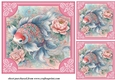 3 Floral koi card fronts/toppers 3