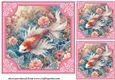 3 Floral koi card fronts/toppers 4