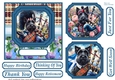 Black Scottish terrier with bagpipes card front 1