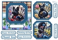 Black Scottish terrier with bagpipes card front 5