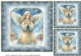 3 Blue Christmas angel card fronts/toppers 2