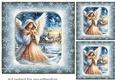 3 Blue Christmas angel card fronts/toppers 3