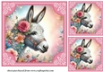 3 Floral donkey card front/toppers 7