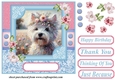 Painted floral Westie card front 2