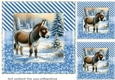 3 Blue frames Christmas donkey card fronts 2
