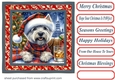 Christmas Westie with whisky card front 1