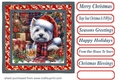 Christmas Westie with whisky card front 3