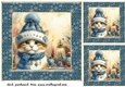 3 Christmas cat in blue hat card front/toppers 2