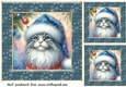 3 Christmas cat in blue hat card front/toppers 3
