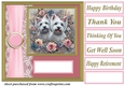 Pink floral Westie card front 2