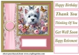 Pink floral Westie card front 3