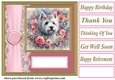 Pink floral Westie card front 6