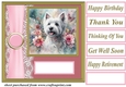 Pink floral Westie card front 10