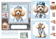 Poodle doctor get well soon card front