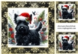 3 Whimsical Christmas Scottie card front/toppers 1