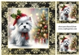 3 Whimsical Christmas Westie card front/toppers 2