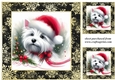 3 Whimsical Christmas Westie card front/toppers 3