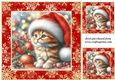 3 Christmas kittens card front/toppers 3