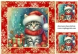 3 Christmas kittens card front/toppers 6
