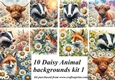 10 Daisy animal backgrounds kit 1