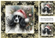 3 Christmas whimsical black and white Springer Spaniel card front/toppers 1