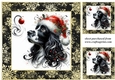 3 Christmas whimsical black and white Springer Spaniel card front/toppers 2