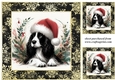 3 Christmas whimsical black and white Springer Spaniel card front/toppers 3