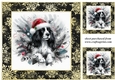 3 Christmas whimsical black and white Springer Spaniel card front/toppers 4